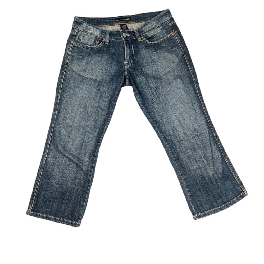 Refuge Distressed Stretch Capri Jeans Size 7 Junior Women's‎ - Picture 2 of 4